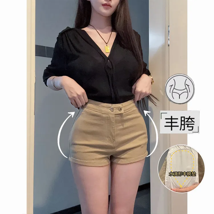纯欲丰胯细腰牛仔短裤女2025年秋季新款百搭高腰显瘦弹力美胯热裤