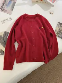 【女王洛克】韩版洋气减龄圆领针织开衫秋冬款休闲百搭毛衣LK82681