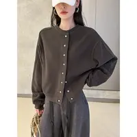 动感少女韩版圆领长袖短外套女2025秋季新款宽松显瘦百搭休闲上衣