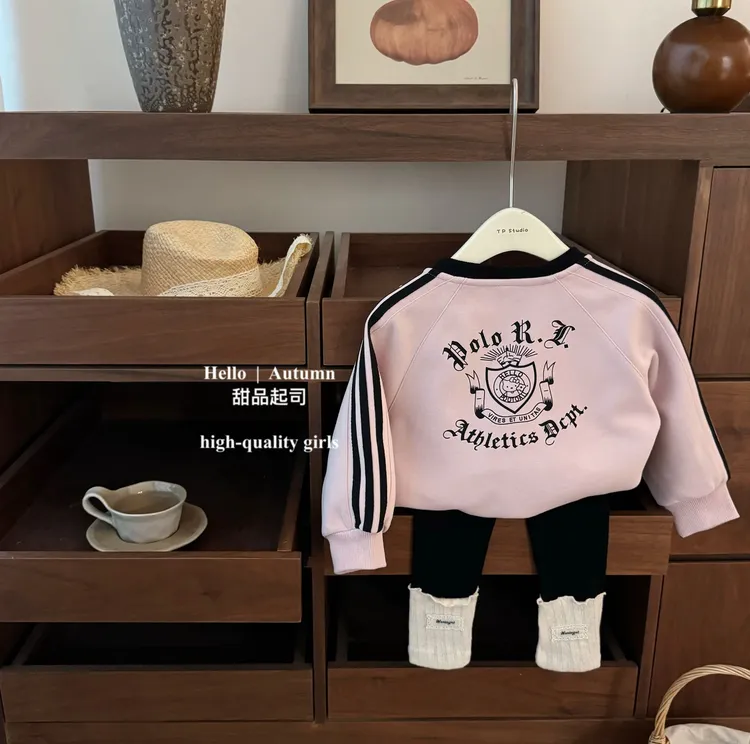 【甜品起司】甜心kitty！幼儿园女宝宝甜系运动风卫衣打底裤洋气套装