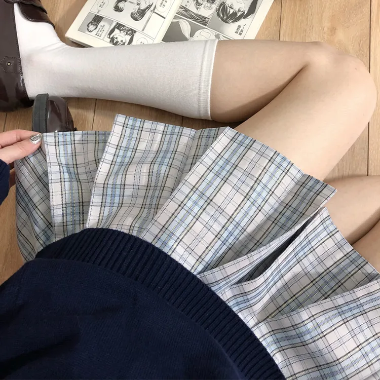 梨筏信【雾海】原创jk制服格裙夏季校供高腰百褶裙学院风半身裙女
