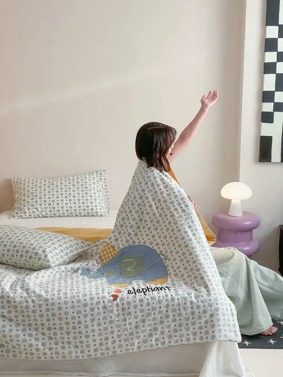 【baby house】卡通款双层纱薄款夏凉被可水洗空调被小清新夏被