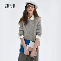 *TeenieWeenie小熊毛针织衫25秋新款时尚保暖舒适毛衣TTKW258TW1B