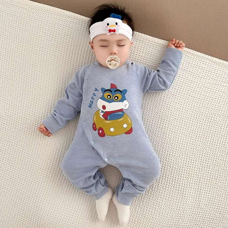 婴儿连体衣宝宝秋冬外出打底德绒保暖内衣新生儿衣服哈衣睡衣冬装