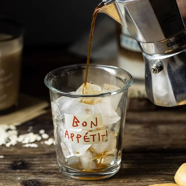 翻口杯网红创意ins风玻璃杯日韩式茶水杯咖啡杯牛奶杯伴手礼杯子