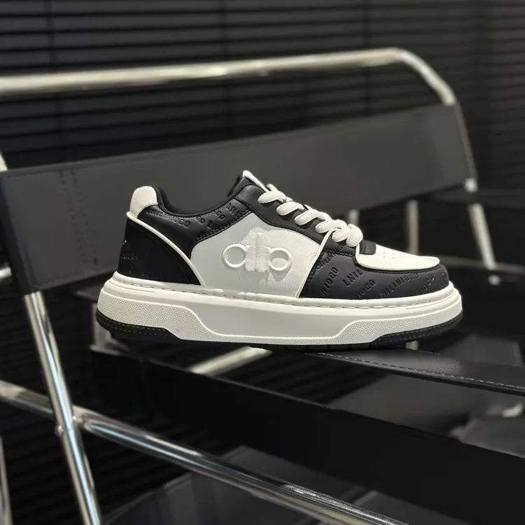 【拒绝冲动消费】韩版潮流百搭男鞋黑白低帮休闲板鞋厚底轻便小白鞋