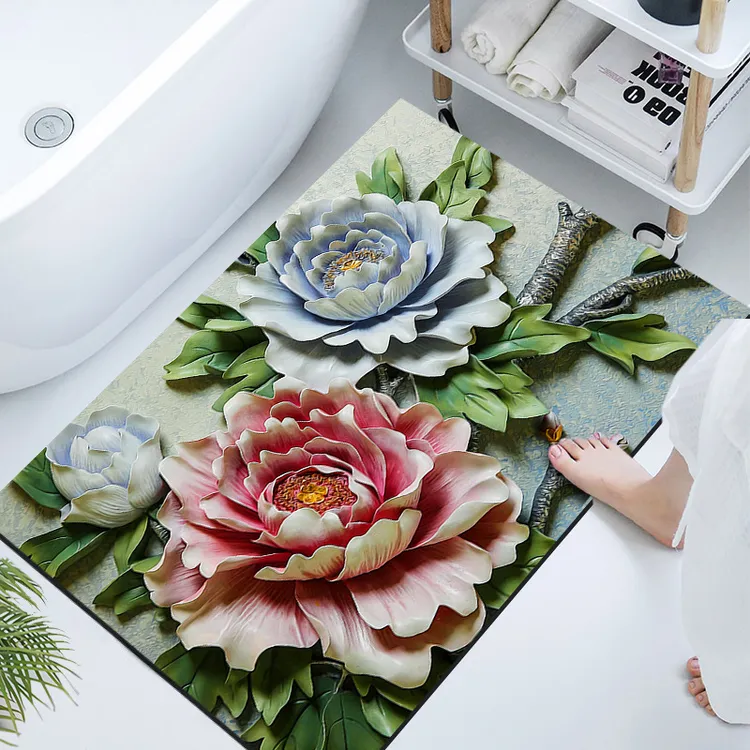 硅藻泥软垫吸水速干垫卫生间门口地垫卫浴厕所硅藻土防滑浴室脚垫