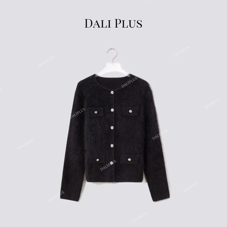 DALI PLUS“山羊绒拉绒针织”星空系列羊毛针织开衫-D5CH4835