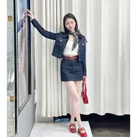 【港岛往事】小娜椒小个子重工秋季牛仔短款外套时尚半身裙裤子女