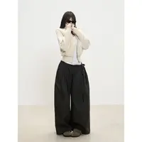 withmin凉皮 艺术美感 中低腰辣妹宽松显瘦百搭直筒休闲裤2524264