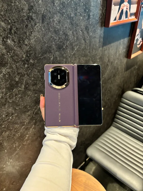 适用于华为MateX7商务高档素皮手机壳双中轴磁吸护角防摔全包