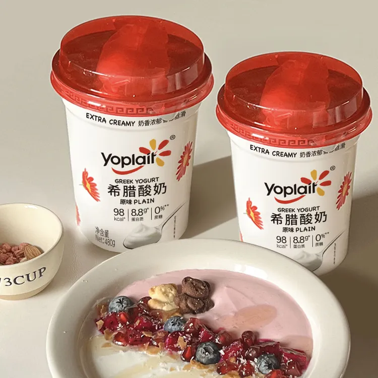 【0蔗糖轻卡】优诺希腊酸奶 高蛋白营养酸奶480g*2桶起 db