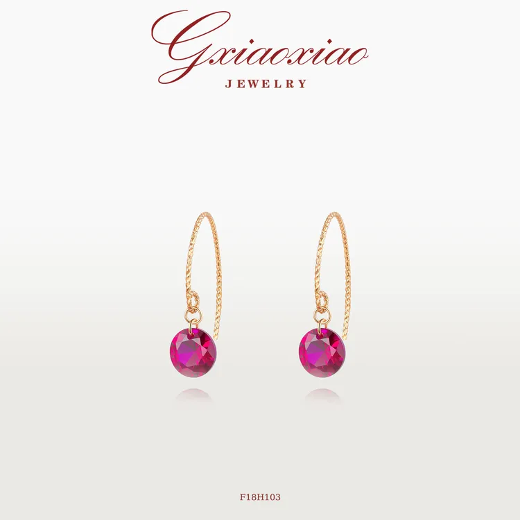 G XIAOXIAO 轻奢高级感通勤百搭镶嵌色耳环 F18H103新年礼物