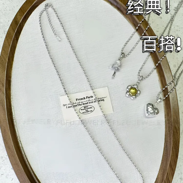 链子925银 65cm可调节纯银毛衣链【圆珠项链】 s925纯项链银项链