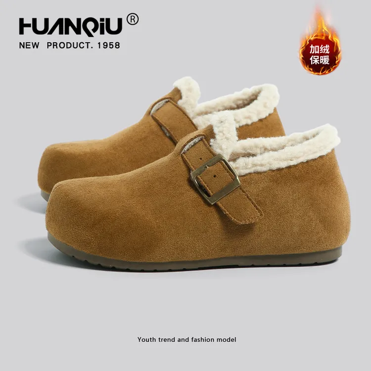 环球厚底加绒雪地靴女款2025冬季新款保暖加厚勃肯鞋防滑后妈鞋