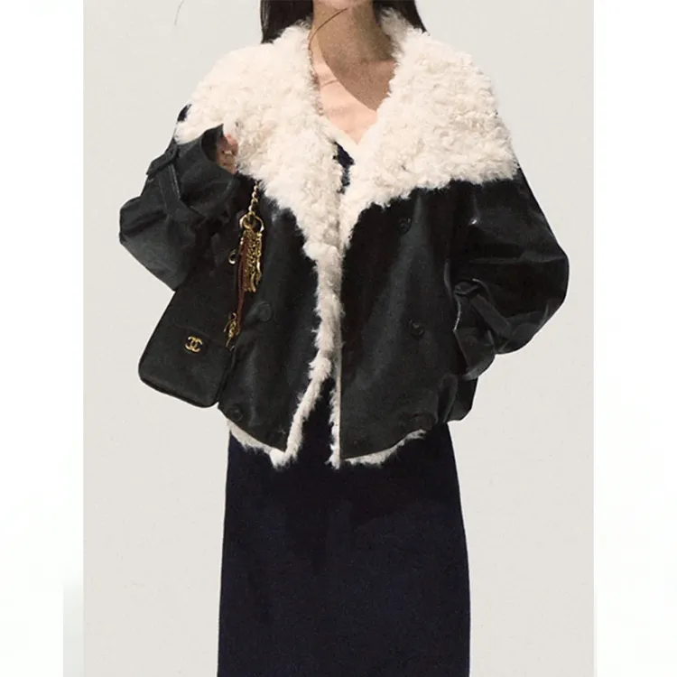 "一夜的桂花树" 轻奢洋气女皮毛外套加厚翻领派克服冬漂亮衣服