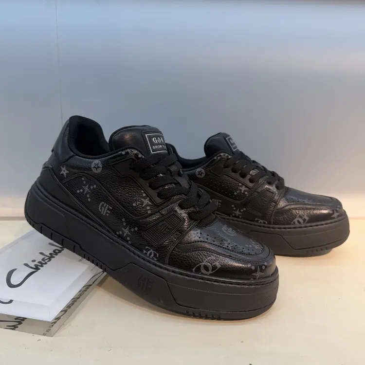 25年秋冬新款正品GF男士真皮厚底低帮百搭潮流时尚休闲软底板鞋