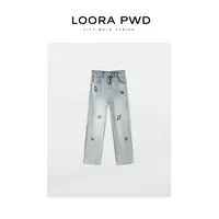LOORAPWD/罗拉密码【鲲之梦境】【棉】刺绣水洗直筒牛仔25CJAG0104N
