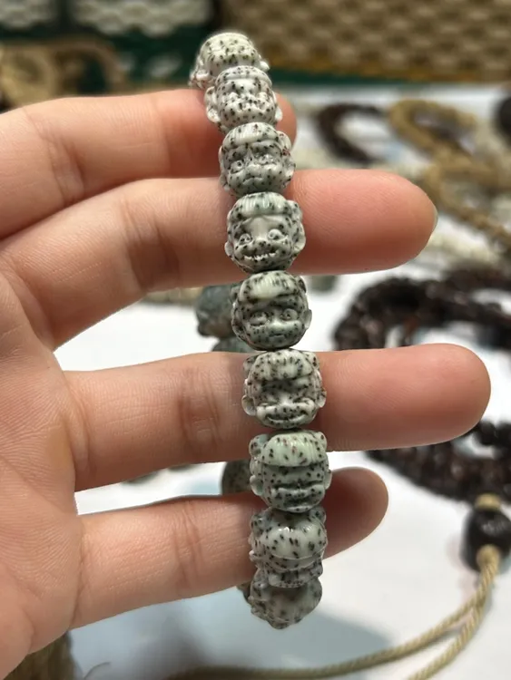 星月菩提雕刻十八表情哪吒 配饰 手串