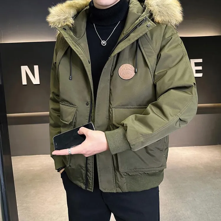 潮牌棉衣连帽短款冬装2025秋冬季新款加厚保暖工装大棉外套男棉服