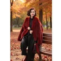 【渣渣推荐白色绒毯上的酒红温柔貂】XJ2489款  酒红温柔长61 cm