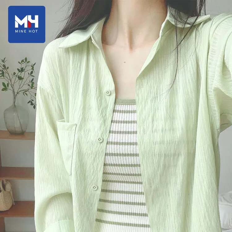 唐狮集团MH莱赛尔衬衫小众女装夏季薄款长袖外套甜美可爱风格衣服