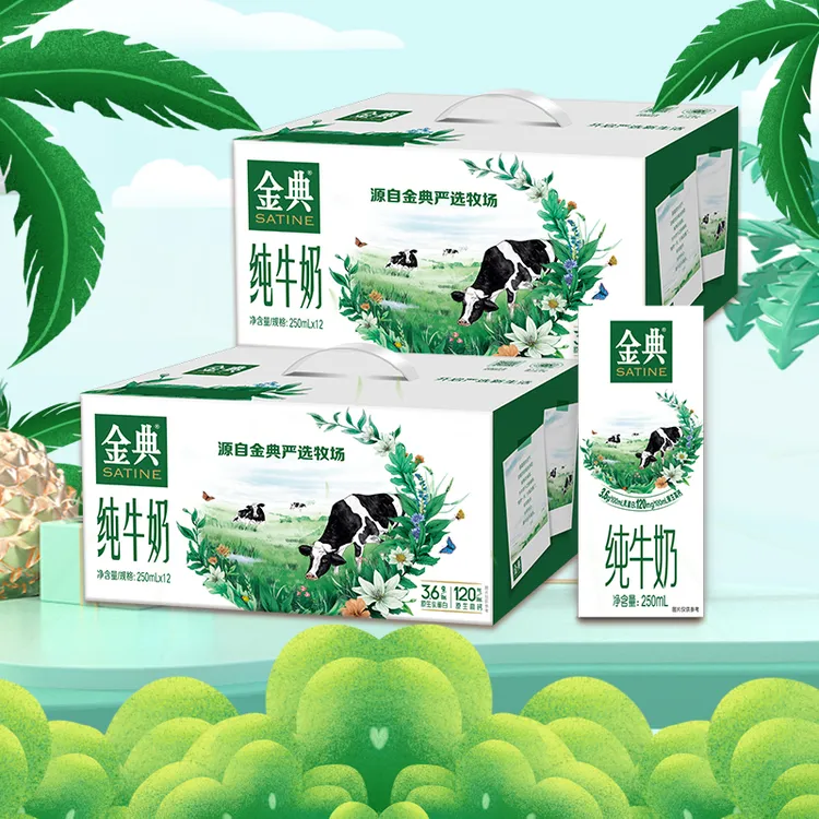 送礼2提装6月伊利金典纯牛奶250ml*12整箱批发早餐牛奶
