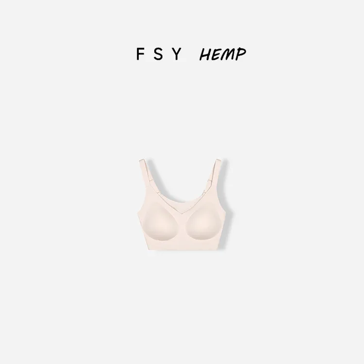 汉麻长绒棉文胸美背乳胶无钢圈内衣女薄款胸罩大胸防下垂FSY50383