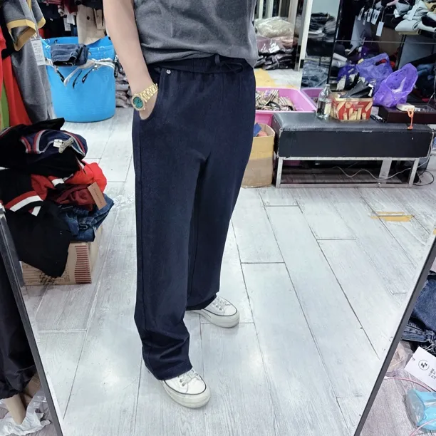 高级大码优质小直筒松紧腰休闲裤4286品