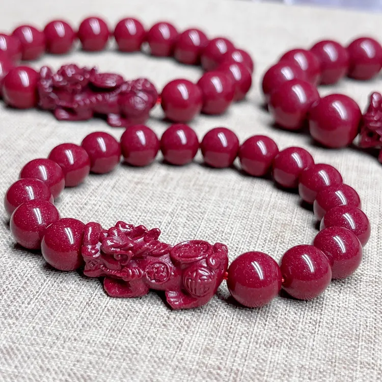 含辰砂工艺品高含量貔貅手链 紫金砂手链 吞金兽手串男女款