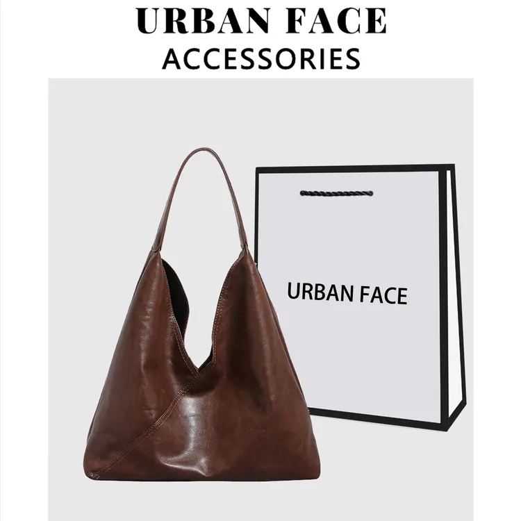 URBAN FACE休闲慵懒风托特包女新款时尚百搭大容量通勤单肩腋下包