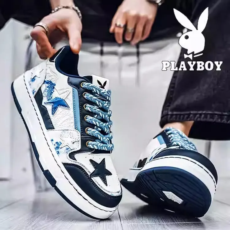 花花公子潮牌男鞋冬季2025新款国潮高级感星星小众板鞋增高休闲鞋