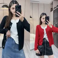 【现货】早秋大码女装修身显瘦假两件春秋长袖韩版百搭时尚宽松上衣
