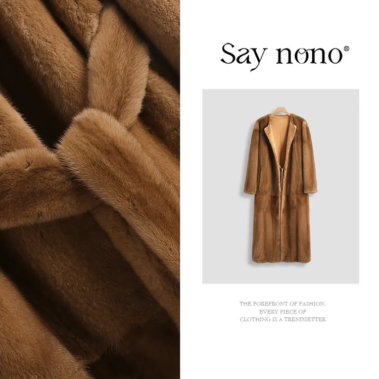 懒猫nono│Saynono 2高奢进口稀有色设计感水貂皮草大衣WD24005