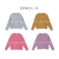 ZZMOLI 色彩绚丽 圆领复古麻花毛衣女款小众打底上衣 ZBY18137