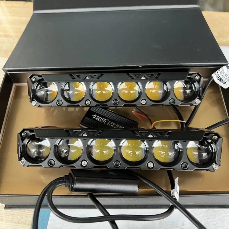 越野远光外置改装雾灯透镜长条中网隐藏式激光炮汽车车灯