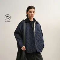 【商场同款】LESS2025年冬新款H型宽松翻领时尚长袖棉衣2P0B18230