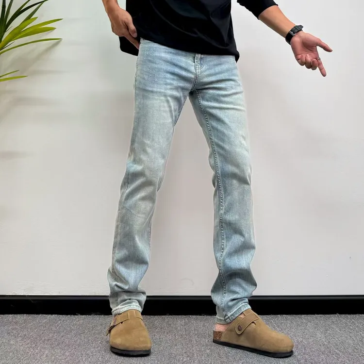 2025春秋简约水洗复古男士修身直筒时尚百搭男生衣服高级感