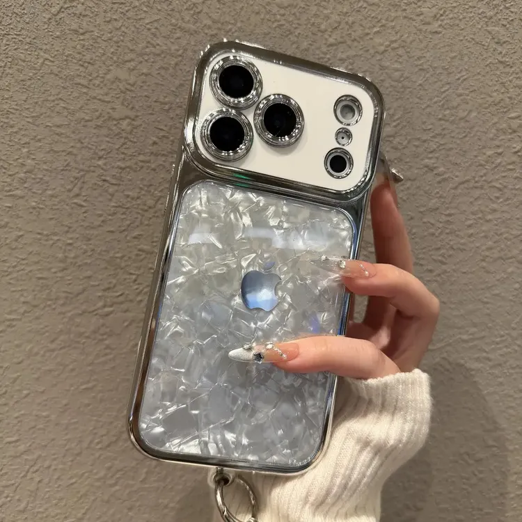 滴胶大视窗贝壳纹适用苹果17Promax手机壳iPhone16新款15防摔14女