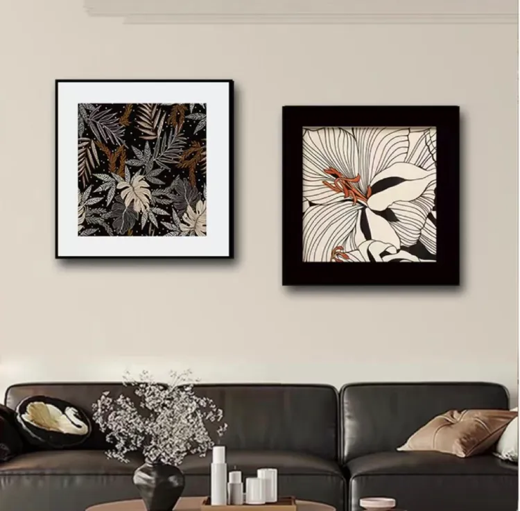 简约法式植物花卉高级感装饰画适合客厅玄关