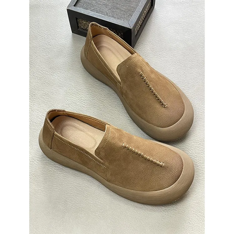 ICCLEK秋季2025新款豆豆鞋男舒适百搭透气软底乐福鞋一脚蹬懒人鞋