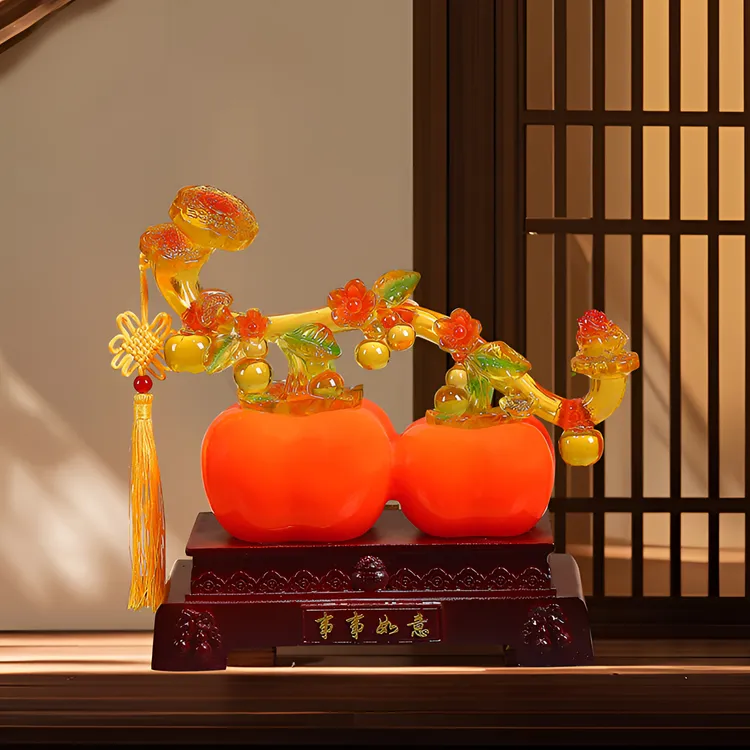 柿柿如意办公室客厅博古架卧室书房桌面家具饰品摆件手工高档玄关