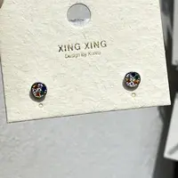 非金属亚克力耳饰 K804圆形彩色闪亮耳饰
