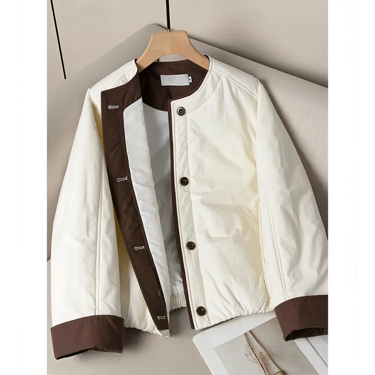 SHALLDOER【柠檬芭莎】 小个子高腰线棉服女秋冬季洋气拉长比例棉衣