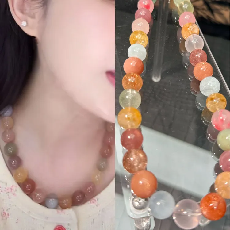 韦雪同款天然水晶多宝项链女气质时尚百搭送闺蜜礼物金太阳黄水晶