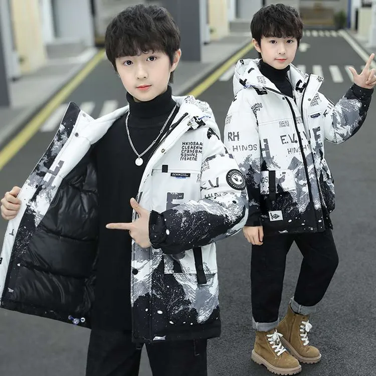 FAVMARTHA男童羽绒棉服加厚中大儿童冬款外套2025年新款洋气男孩