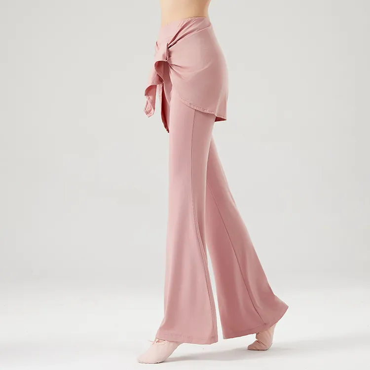 秋季假两件遮臀屁帘新款时尚舞莫代尔女裤高腰收腹显瘦裤子民舞裤