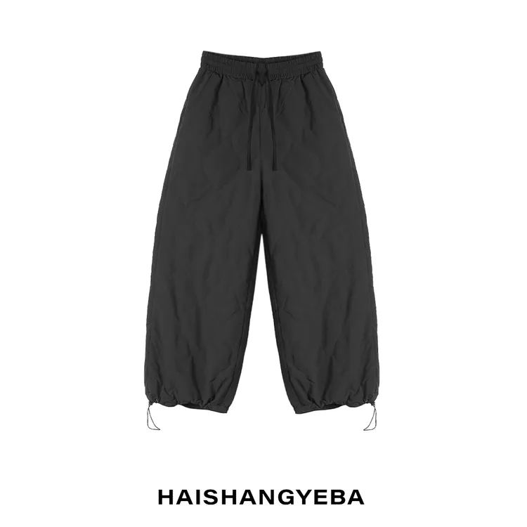 【海上叶爸】新款2025秋冬百搭90白鹅绒中高腰外穿厚款休闲羽绒裤