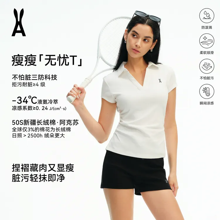 anodeto【香秀同款2.0】三防POLO瘦瘦T丨修身爆瘦｜新疆长绒棉丨防污商品图