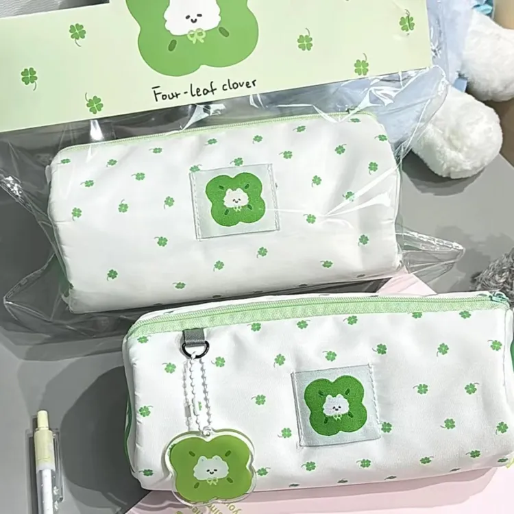 中小学四叶草笔袋高颜值大容量ins学生文具收纳袋铅笔盒化妆包女